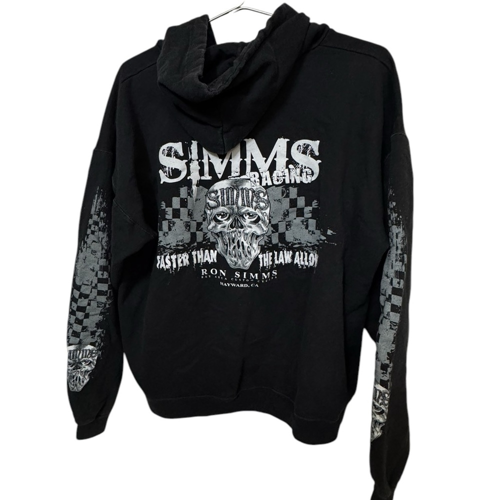 Ron Simms Racing Bay Area Custom Motorcycles Skull Full Zip Men’s L Hoodie BIKER